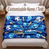 Couverture Douce Thème Football Personnalisée Nom Personnalisé Impression Texte Couverture Chaude Décoration Canapé Maison Chambre à Coucher