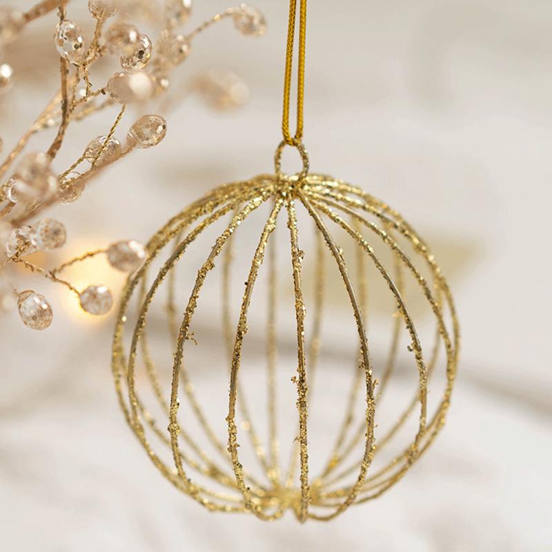 1PC Weihnachten Weihnachten Baum Hause Kinder Spielzeug Geschenk Weihnachten Neue Jahr Gold Hohl Metall Anhänger