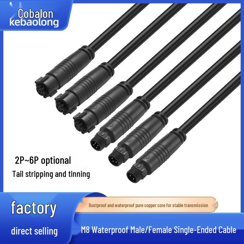 M8 Waterproof Aviation Sensor Connector Cable for Electric Motorcycles and Cars (IP67 Rated)
