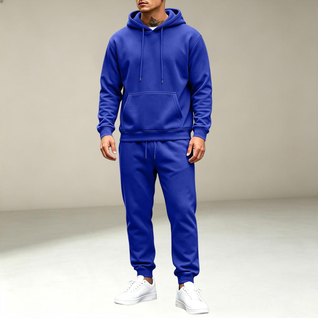 Men's Pullover Hoodie Sweatshirt Athletic Track Suit Set for Sports, Workout and Casual Wear