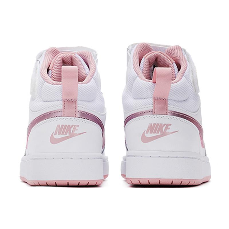 Nike Court Borough 2 Mid White Pink Glaze GS Sneakers CD7782-105