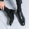 Luksusowe Męskie Skórzane Buty Eleganckie Męskie Buty Sznurowane Oxford Ślubne Skórzane Męskie Buty Wizytowe Biznesowy Dżentelmen But do Biura