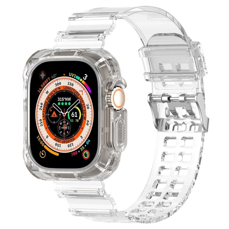 Soft Silicone Watchband Adjustable Watch Band Strap Repalcement for iOS Watch Ultra 49mm Smartwatch Comfortable