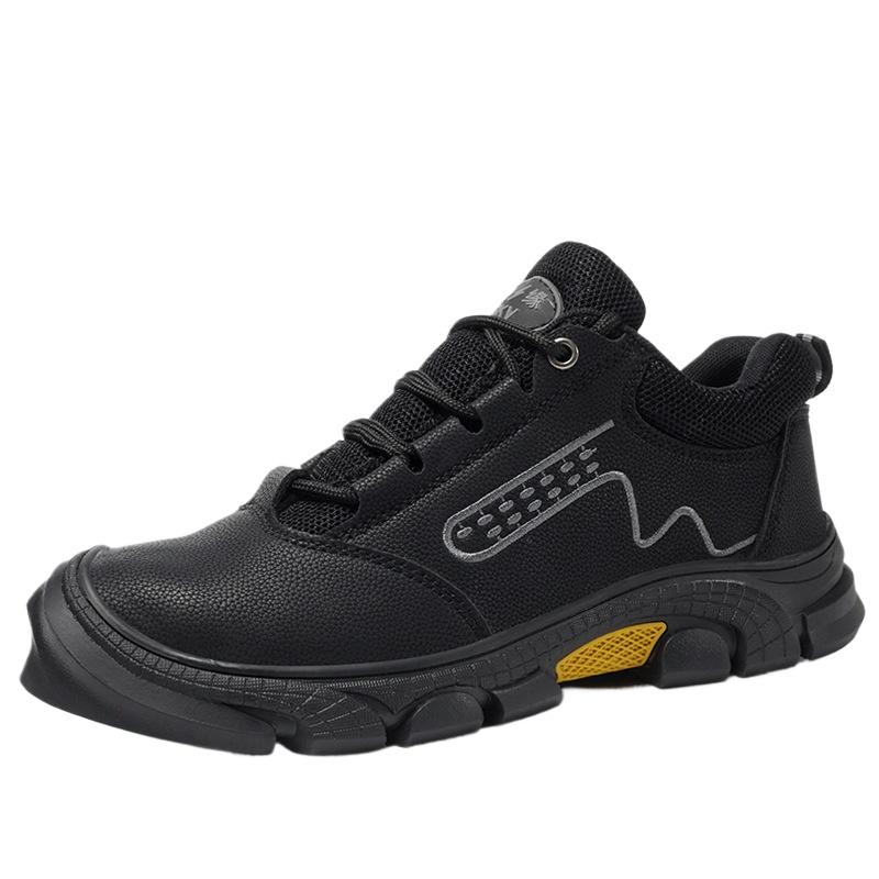 

Мужская противоударная, ударопрочная, износостойкая мягкая подошва, водонепроницаемая строительная обувь со стальной пластиной, старая защита 45