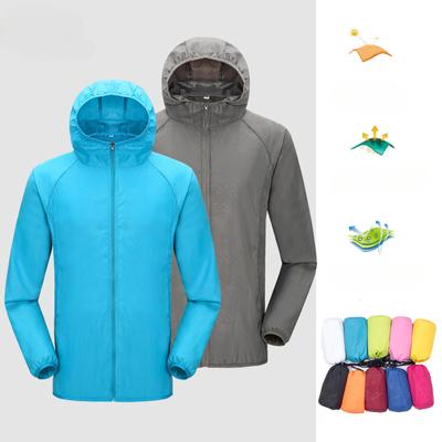 Camping Regenjacke Männer Frauen Wasserdichte Sonnenschutz Kleidung Angeln Jagd Kleidung Schnelle Trockene Haut Windjacke Mit Tasche