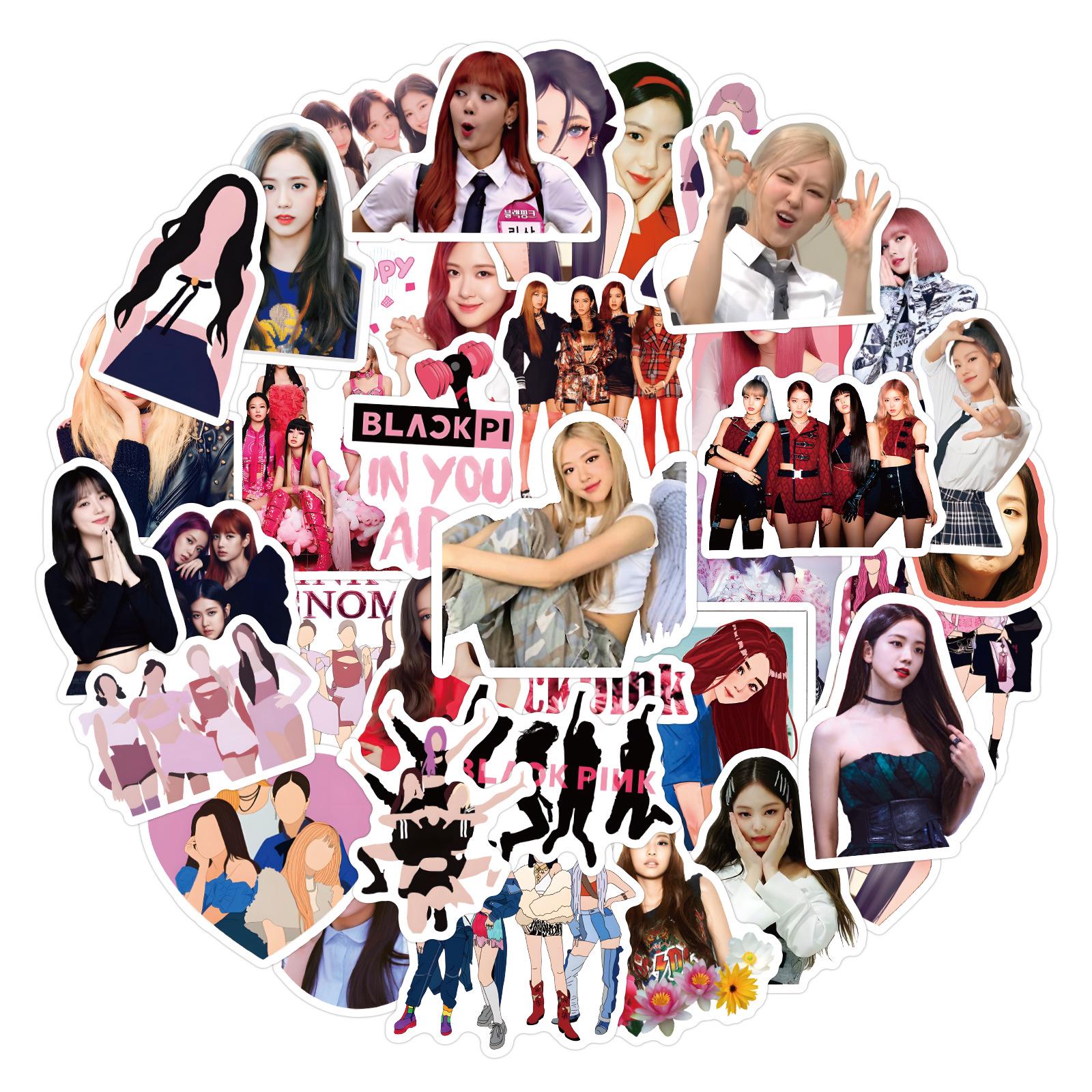 Korean BLACKPINK Stickers - 50 Sheets of Kim Ji-soo, Kim Ji-nee, Park Chae-young Journaling Star Stickers