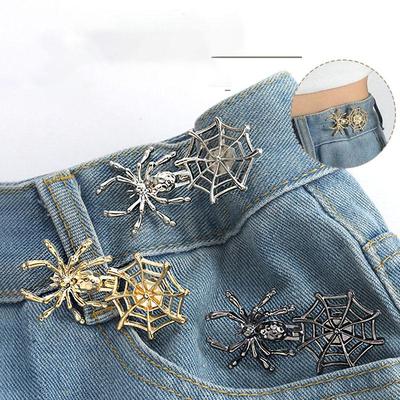 Spinnennetz Taillenschnalle Metallschnalle Neuer Stil Knopf Abnehmbarer Nagelfreier Knopf Taillengrößenverstellwerkzeug