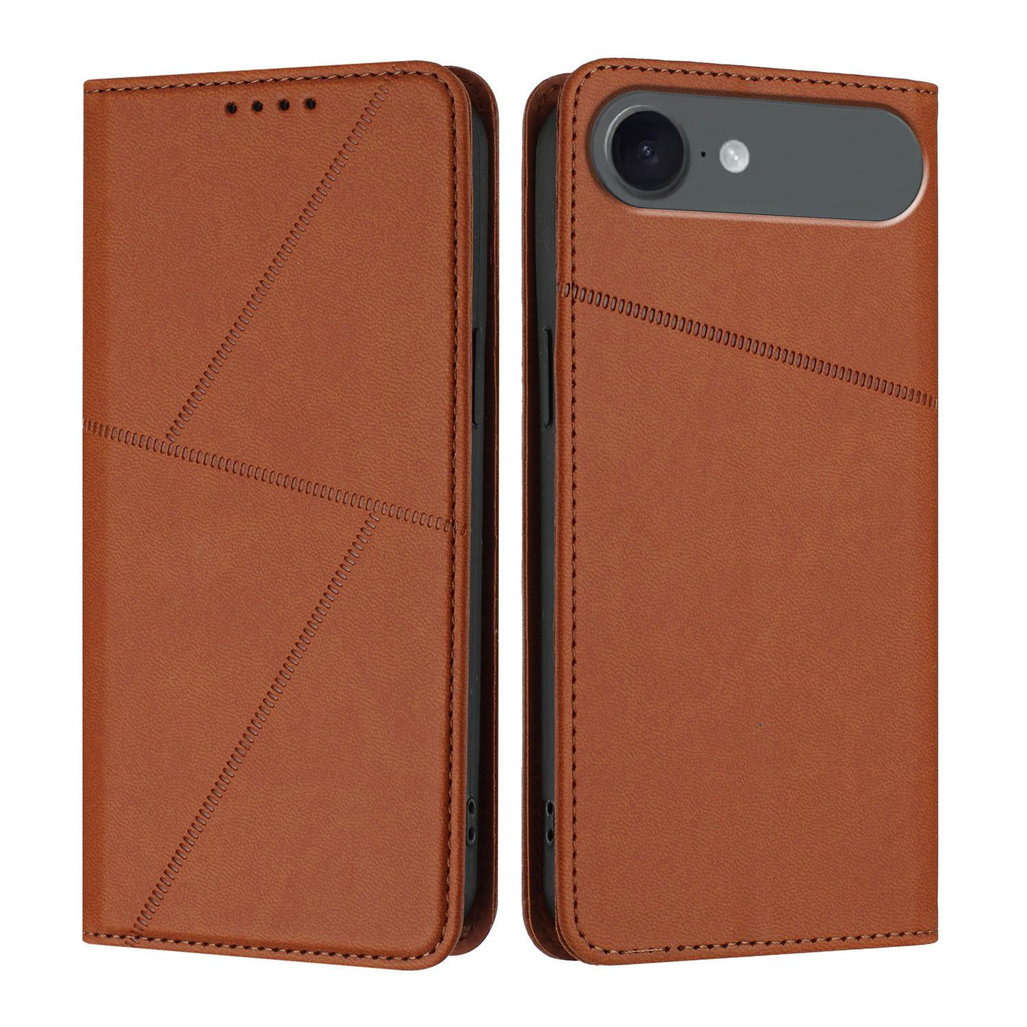 

For iPhone 17 Air Wallet Case Magnetic Closure Leather Flip Phone Cover with Stand Coffee