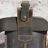 Men Top Layer Crazy Horse Leather Small Waist Bag With Hook 6 Inch Outdoor Phone Storage Pouch belt bag