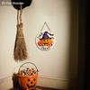 Halloween Wooden Sign with Wizard Pumpkin Pattern - Unique Figurine Ornaments with Trick or Treat - Ideal for Front Door, Farm, Porch Decor