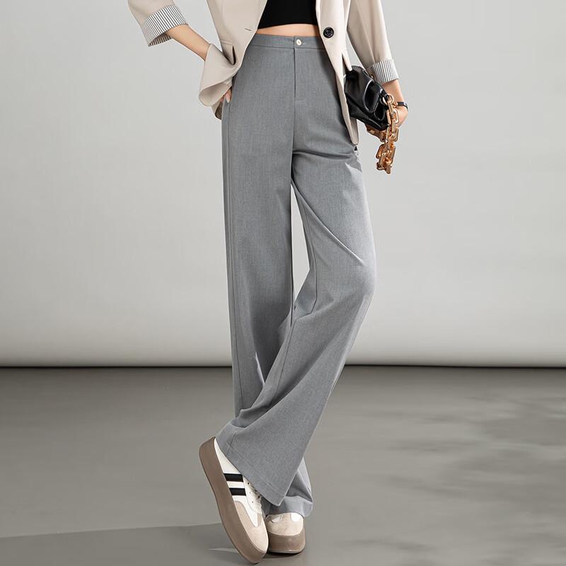 Women's High-Waisted Wide-Leg Draped Trousers