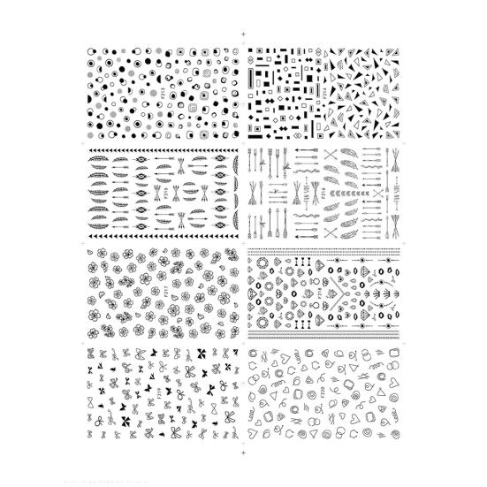 1 Sheet Geometry Feather Arrow 3D Nail Art Sticker Decal DIY Manicure Decor Tool