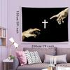 Gothic Christ Cross Tapestry Art Wall Hanging Bedroom Dormitory Studio Aesthetics Polyester Wall Decoration