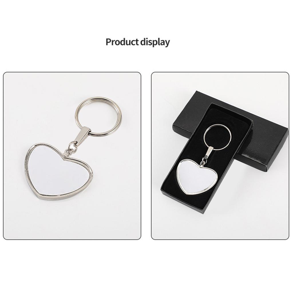 Sublimation Blank Keychain with Metal Keyring Heat Transfer Keychain for Christmas Children Day Birthday Present