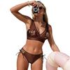 Women's Hollow Split Swimsuit Bikini - Solid Color, Sexy European and American Style