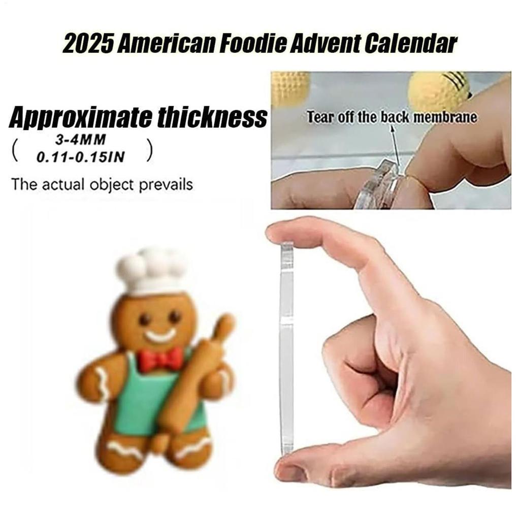 2025 Christmas Ornament 2D Acrylic Holiday Pendants 24 Days Advent Calendar Countdown Home Decor for Front Door Office Wall