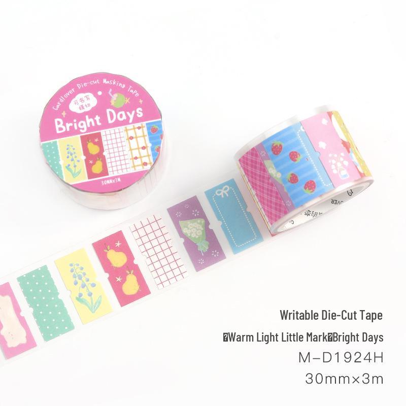 Xin s Lover Series: Warm Light Die-cut Washi Tape, Cute Illustration Planner Stickers.