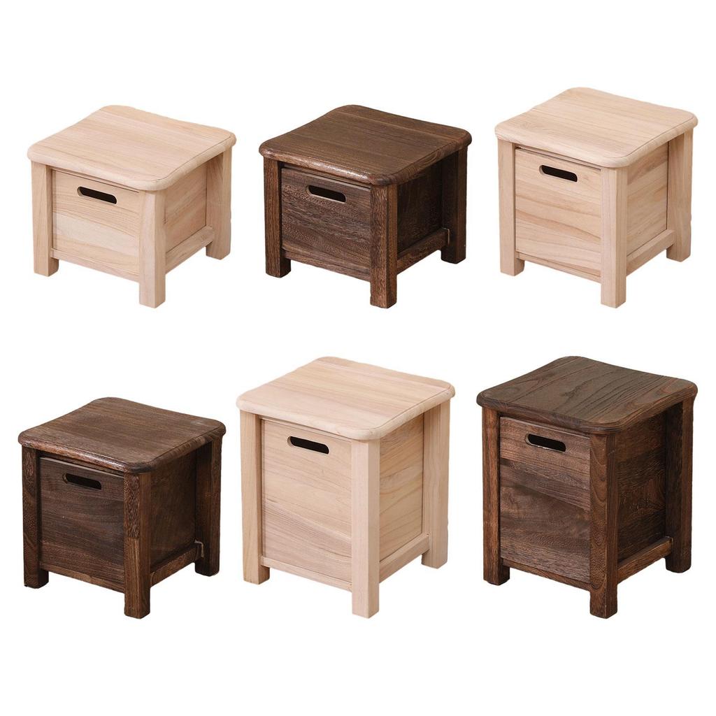 Wooden Storage Stool Decor Household Small Stool for Apartment Office Indoor
