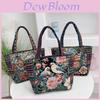 Ethnic Style Embroidered Canvas Handbag With Zipper Closure For Casual Daily Use
