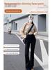 Damskie Jeansy Dzwony Plus Size Czarne z Wysokim Stanem Elastyczne - Wiosna/Jesień