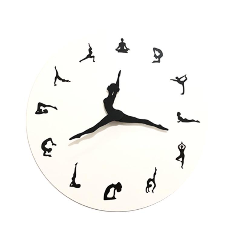 Creative Yoga Fashion Decorative Wall Clock for Living Room or Bedroom