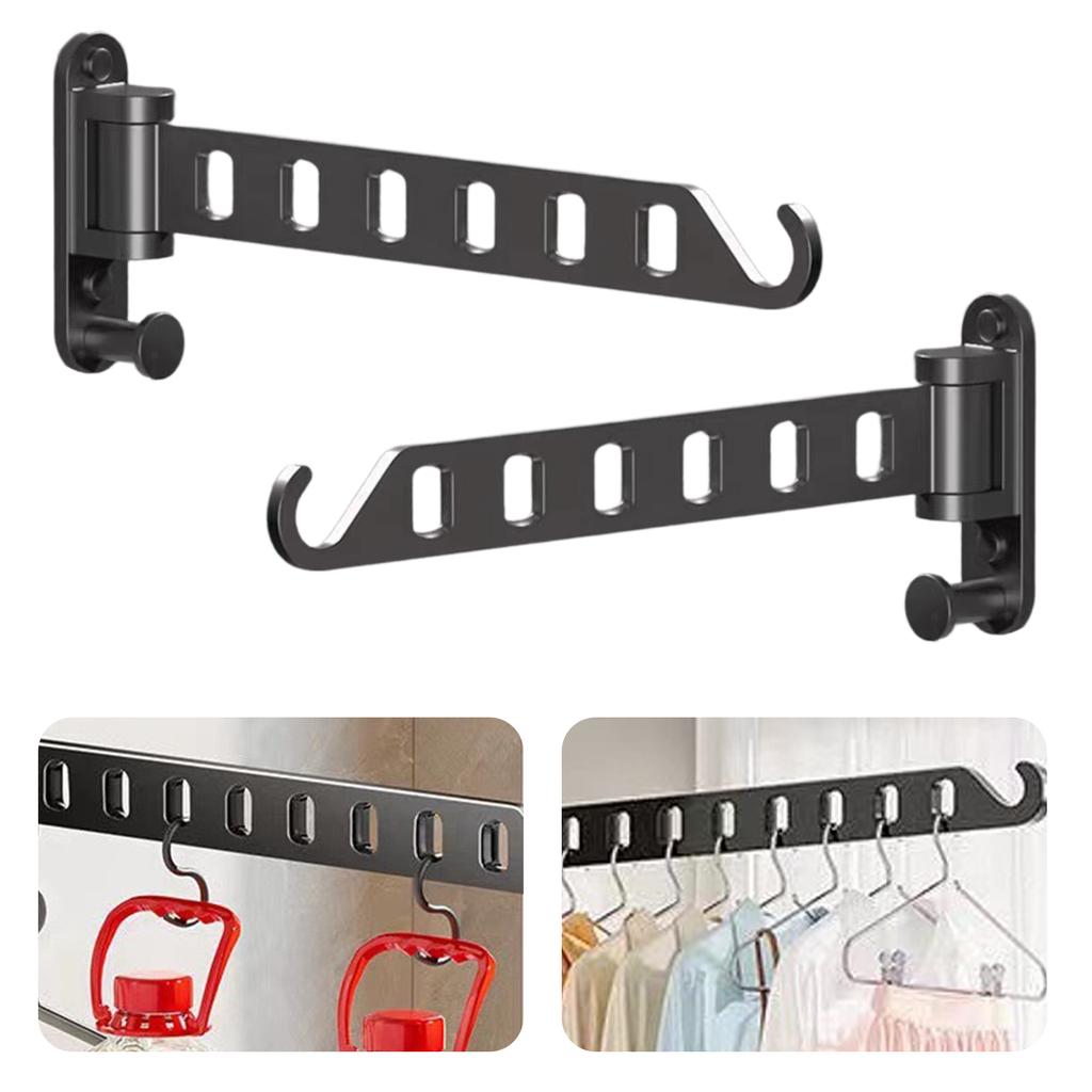 Metal Laundry Drying Rack Wall Mounted Clothes Hanger Foldable Coat Hanger Holder for Laundry Room Organization and Storage