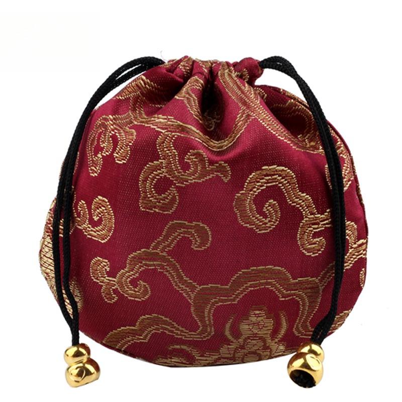 18 Brocade-Style Drawstring Bags for Buddhist Beads Bracelets & Cultural Play
