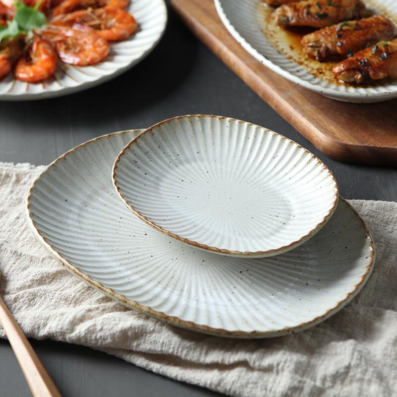 Japanese Handmade Ceramic Divided Appetizer Plate