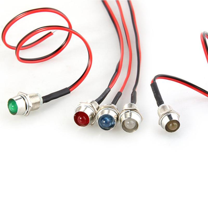 1PCS Prewired Lamp Bulb Set With Bezel HolderFor Motorbike Motorcycle 5mm 12V DC Ultra-Bright LED Indicator Light