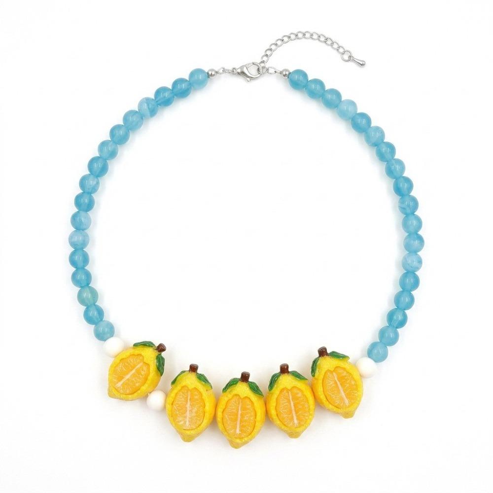3D Fruit 3D Fruit Necklace Colorful Fruit Beaded Chain Necklace Handmade Necklace Party Use