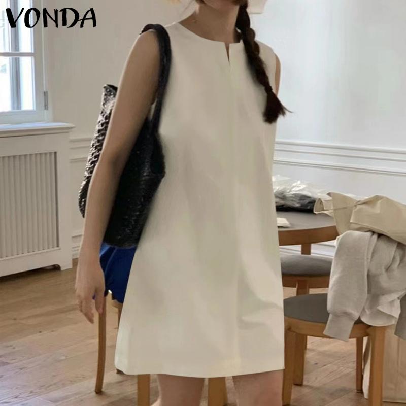 

VONDA летнее однотонное женское короткое платье без рукавов
