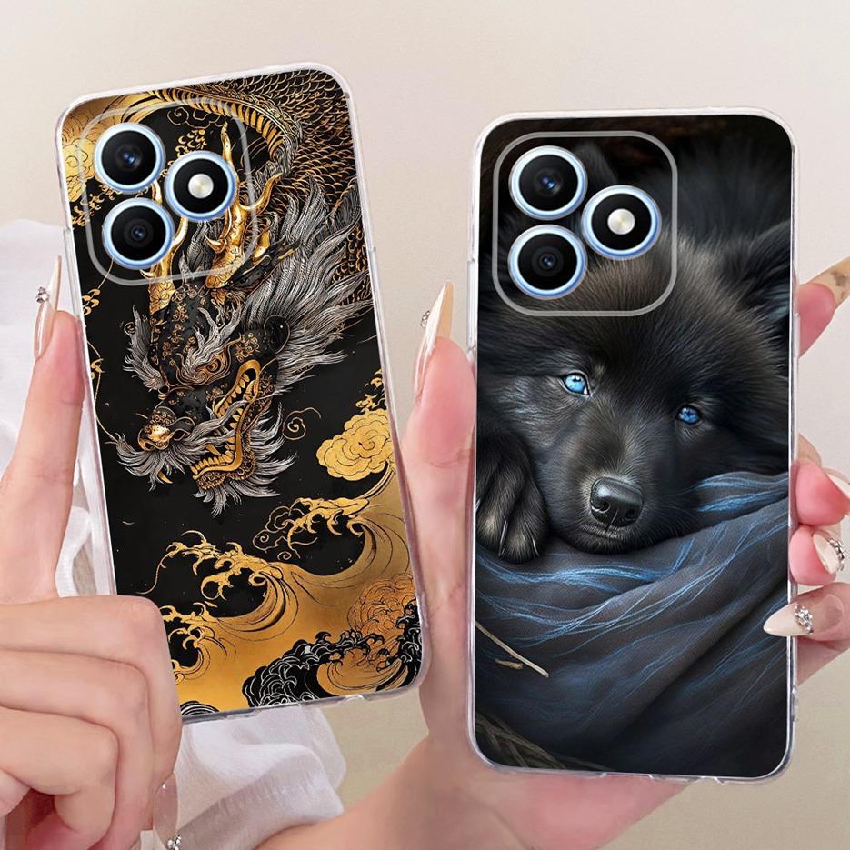 For Honor X8d 4G Case Cute Love Heart Painted Cover Soft Silicone Slim Phone Case For Honor X8d X 8d HonorX8d 4G Back Cover Bags