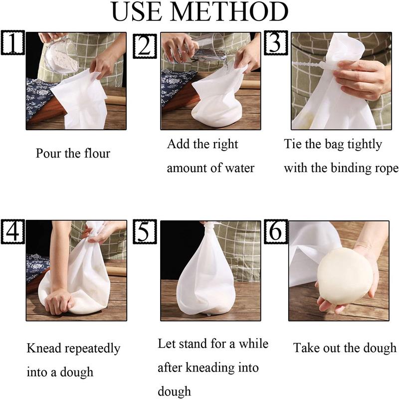 Silicone Kneading Bags Can Be Reused for Dough Mixing, Storage, Cooking, Baking Supplies and Kitchen Tools