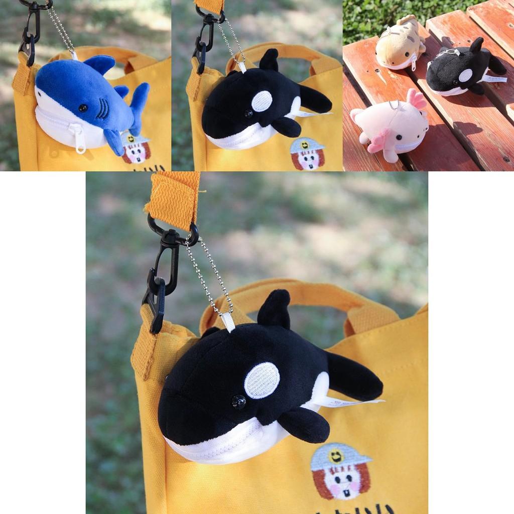 Cute Shark Blue Whale Orcinus Orca Plush Doll Pendant Wallet For Kids And Collectors