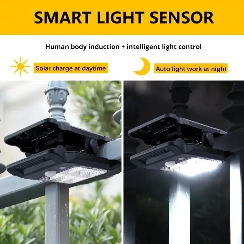 Solar Garden Lights Motion Sensor Clip-on Outdoor Lighting Multi Functional Yard Lawn Lights for Home Patio Garden Decoration