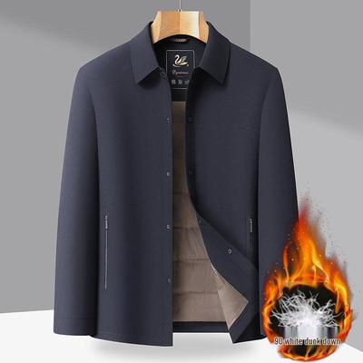 Herren Winter Business Daunenjacke "Fat Brother 2025" - Große Größen, Druckknöpfe, Papa-Stil Oberbekleidung