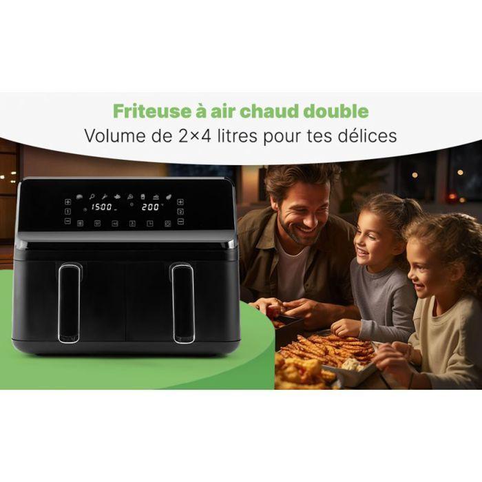 Double Friteuse À Air Chaud 8L Noir Clatronic FR3804H-Noir