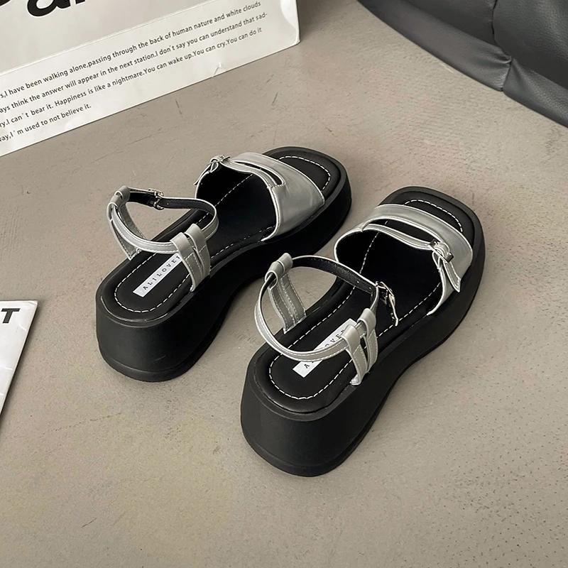 Summer Gladiator Platform Women Sandals Fashion Elegant Open Toe Shoes Ladies Outdoor Dress Platform Flats Sandalias