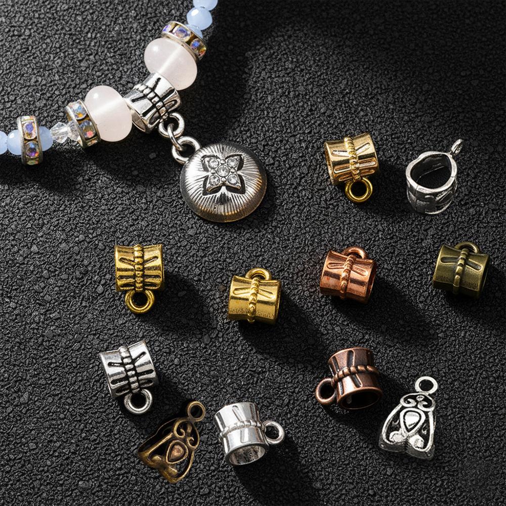Retro Antik Bronze Hüftperlen DIY Großes Loch Metallverbinder Dreieckige Perlen Passend für Charm-Armbänder Halsketten Anhänger Schmuckherstellung