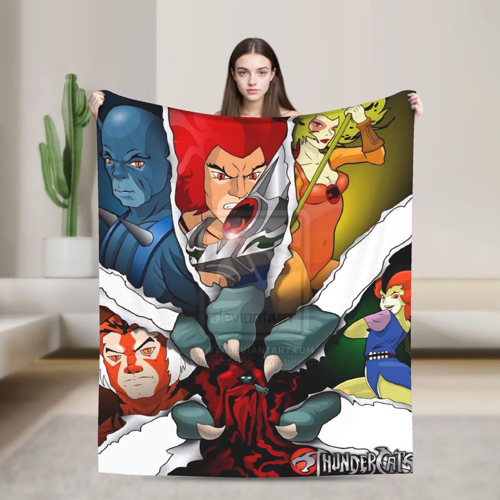 Thundercats Heroische Abenteuerdecke Picknick Flanelldecke für Heimdekoration Superweiche Individuelle DIY-Qualität Tagesdecke Geschenk