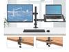 New Triadyn DuoMount Desk Mount for Monitor and Laptop Ergonomic Adjustable Swivel TRD-BLK-2ST-13"-32"