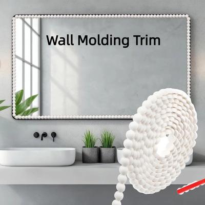New 3 Meters Wall Molding Trim Paintable Flexible Wall Baseboard Self-Adhesive PVC Paneling Strip Mirror Frame Border