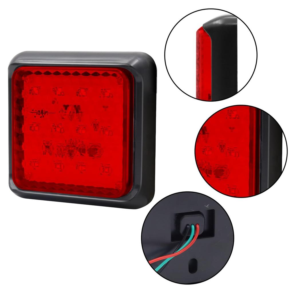 Xuzimaoyi Rückleuchten für Kompatibel mit Kein 2er-Pack LKW, 12V-24V Kompatibel, Quadratisch, Rot, LKW, Anhänger, Traktoren, Schneepflüge, Boote, Busse,