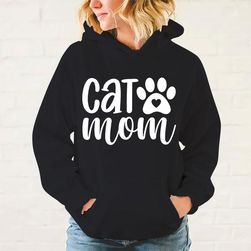New Fashion Cat Mom Printed Hoodie Women Men Autumn Winter Warm Sweatshirt Hip Hop Harajuku Streetwear Long Sleeve Pullover