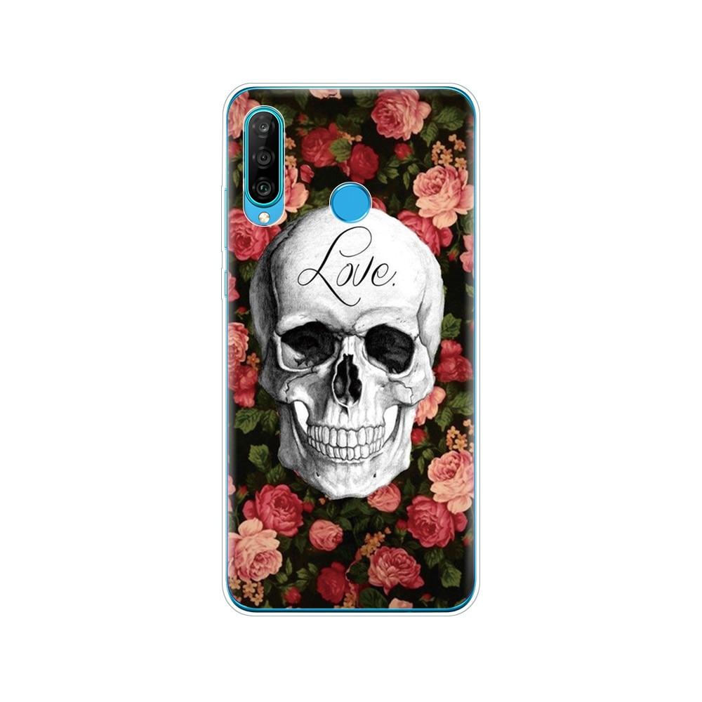 Silikonový kryt na telefon pro HONOR 20 lite view 30 v 30 pro kryt pro huawei honor 20S 9A 9C 9S 9X Premium 7s 8a lebka duch