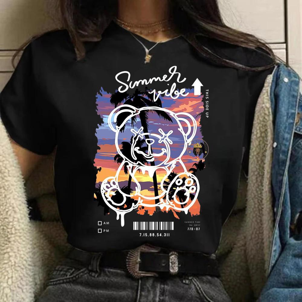 TShirt Be Cool Be Kind Retro Flower Shirt Inspiration Women Graphic T Shirts Short Sleeve Women Clothing Y2k Top T Shirt S