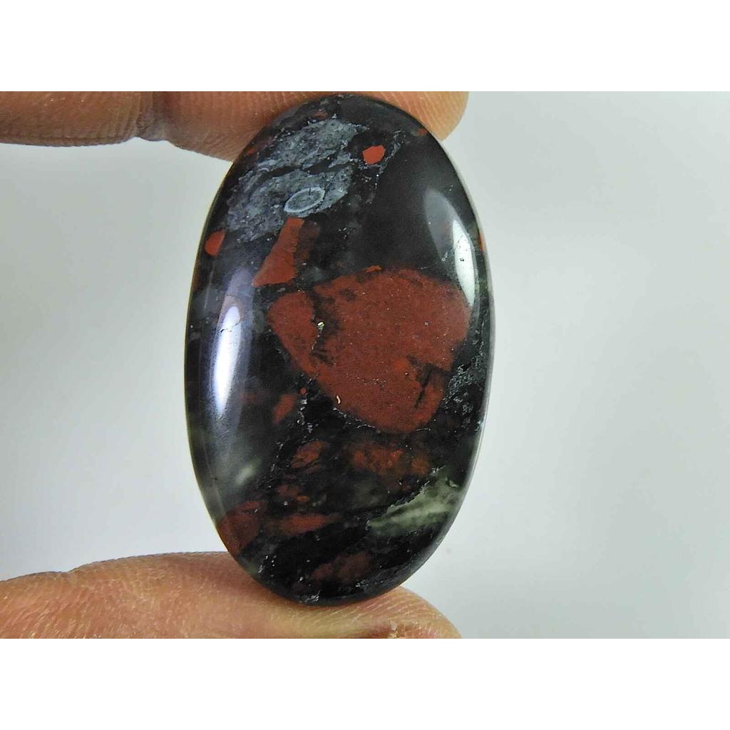 Natural Bloodstone Palm Crytsal 44Cts. Oval Cabochon Loose Gemstone 22X36MM SK-2614
