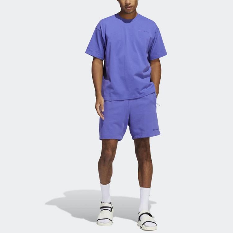 Adidas Originals Trefoil X Pharrell Williams Co-Branded Solid Color Elastic Waist Sports Shorts Men Bottoms Purple HF9922