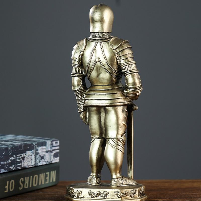 Medieval Armor Knight Statue Retro Nordic Style Home Decoration Resin Figurine Office Desktop Bookshelf Decoration Accessories