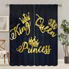 Black Crown Printed Curtains Suitable Bedroom Living Room Study Private Curtain Polyester Perfect For